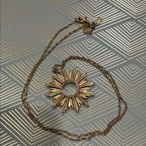Vintage Coach Gold Sunburst Pendant Necklace